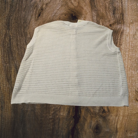 Universal Thread Pointelle Knit Button Vest Cream XXL Boho Cottagecore - Picture 2 of 9
